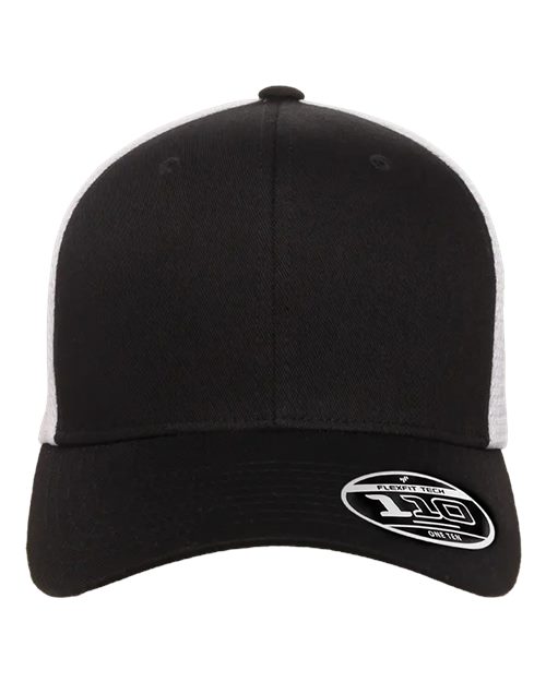 Flexfit 110® Mesh-Back Cap - Black/ White Front