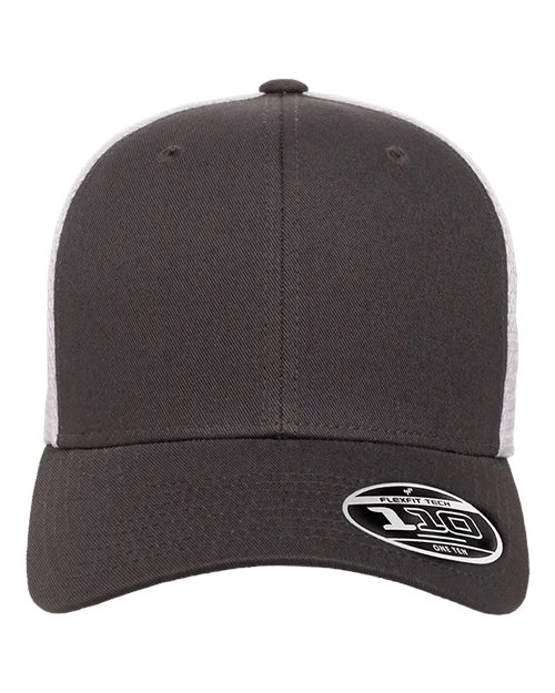 Flexfit 110® Mesh-Back Cap - Charcoal/ White Front