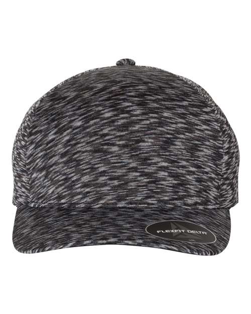 Flexfit Delta® Seamless Unipanel Cap - Melange Black Front