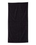 Velour Beach Towel - Black Front