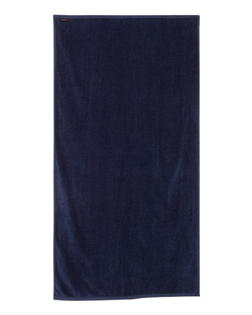 Velour Beach Towel - Navy Back