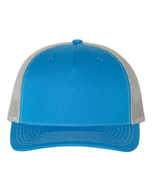 Richardson Five-Panel Trucker Cap - Cobalt Blue/ Grey Front