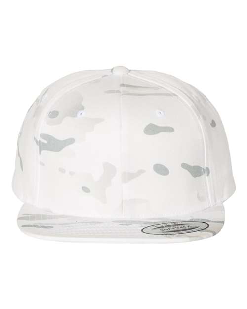 Premium Flat Bill Snapback Cap - Multicam Alpine Front