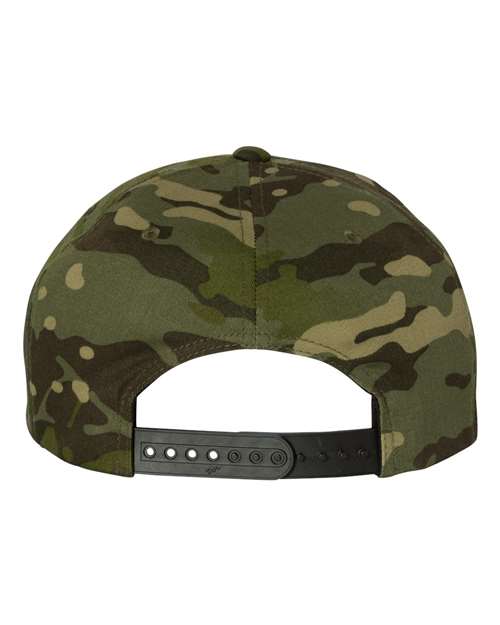 Premium Flat Bill Snapback Cap - Multicam Tropic Back