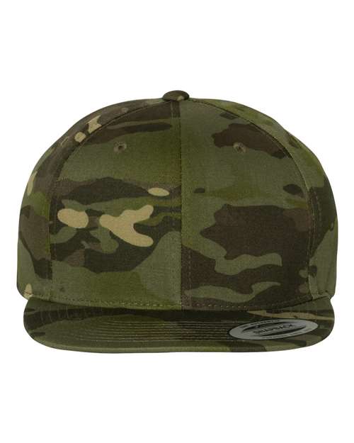 Premium Flat Bill Snapback Cap - Multicam Tropic Front