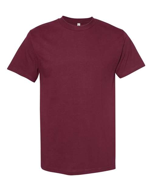 Unisex Heavyweight Cotton Tee - Burgundy Front