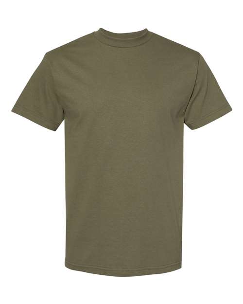Unisex Heavyweight Cotton Tee - Military Green Front