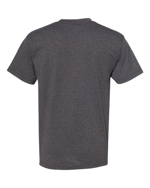 Unisex Heavyweight Cotton Tee - Heather Charcoal Back