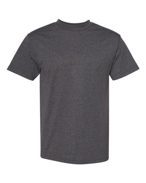 Unisex Heavyweight Cotton Tee - Heather Charcoal Front