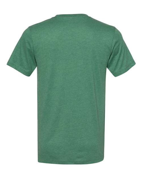 Unisex Sueded Tee - Heather Grass Green Back