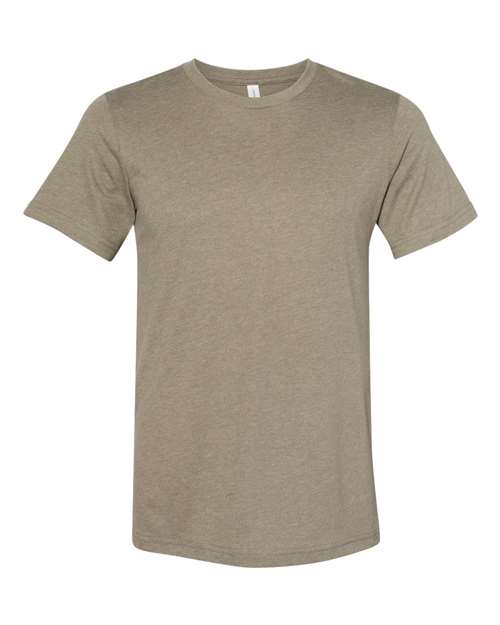 Unisex Sueded Tee - Heather Olive Front