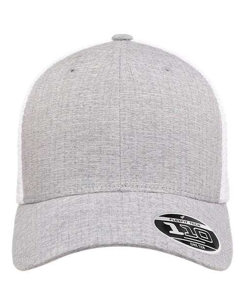 Flexfit 110® Mesh-Back Cap - Melange Silver/ White Front