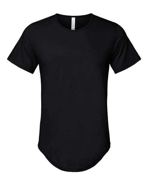 BELLA + CANVAS Men's Jersey Curved Hem Tee - Black Front