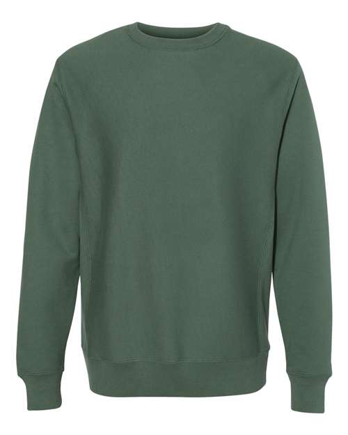 Independent Trading Co. Unisex Legend Premium Heavyweight Cross-Grain Crewneck Sweatshirt - Alpine Green Front