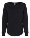 Women's California Wave Wash Crewneck Sweatshirt - Black Front