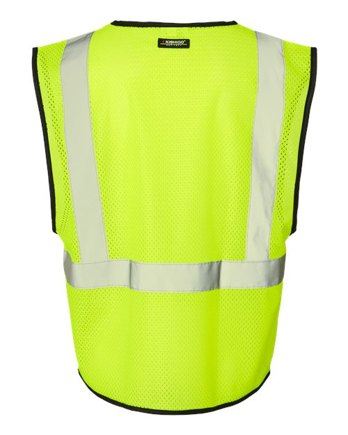 Unisex Hook-and-Loop Mesh Vest - Lime Back