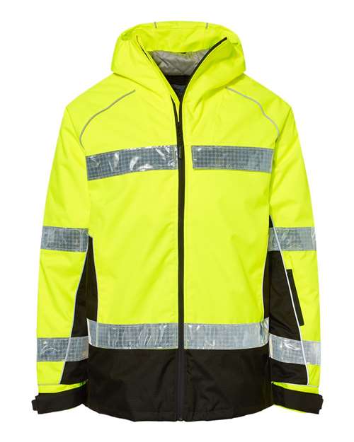 Kishigo Unisex Premium Brilliant Series® Class 3 Pro Parka - Lime Front
