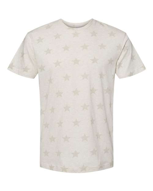 Unisex Star Print Tee - Natural Heather Star Front