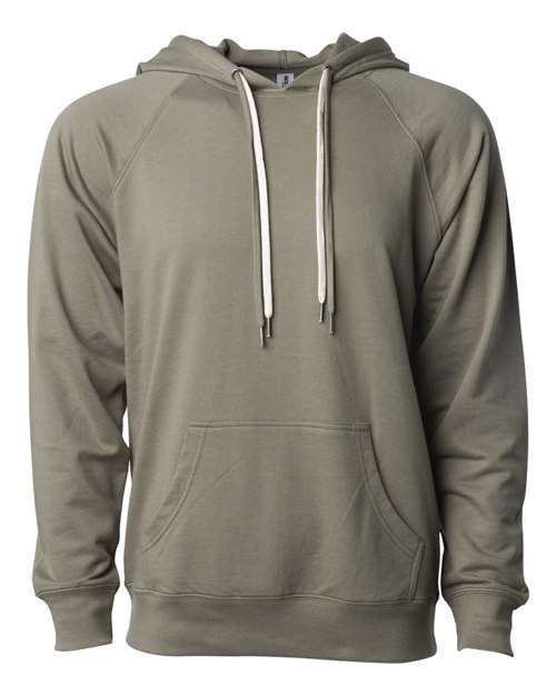 Independent Trading Co. Unisex Lightweight Loopback Terry Hooded Sweatshirt - Olive Front