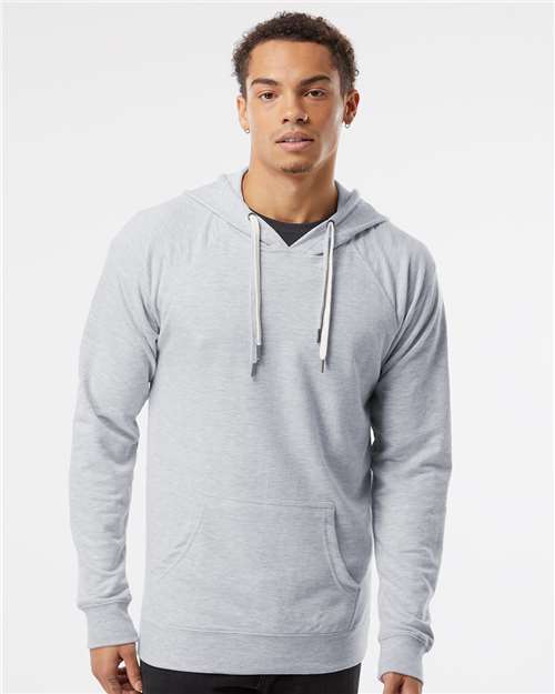 Independent Trading Co. Unisex Icon Lightweight Loopback Terry Hooded Sweatshirt - Model Front