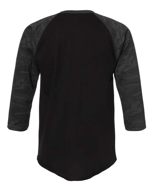 LAT Unisex Baseball Fine Jersey Three-Quarter Sleeve Tee - Back