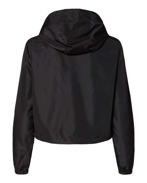 Independent Trading Co. Women's Lightweight Quarter-Zip Pullover Crop Windbreaker - Back