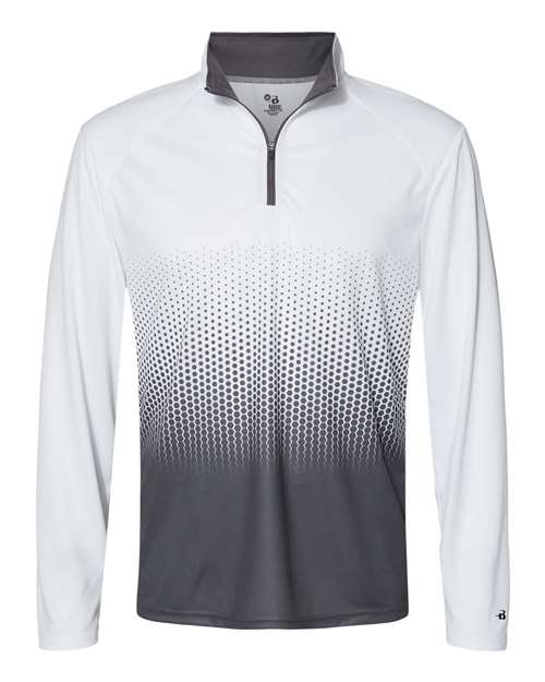 Badger Men's Hex 2.0 Quarter-Zip Pullover - Graphite Front