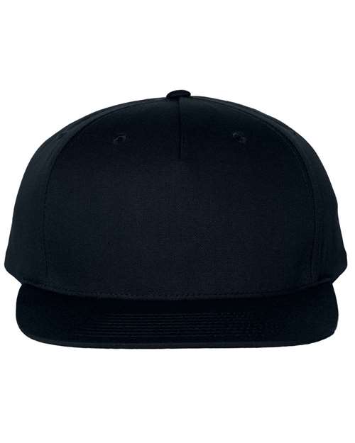 Richardson Pinch Front Structured Snapback Trucker Cap - Black Front