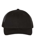 Richardson Youth Trucker Snapback Cap - Black Front