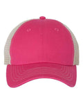 Valucap Contrast-Stitch Mesh-Back Cap - Pink/ Stone Front