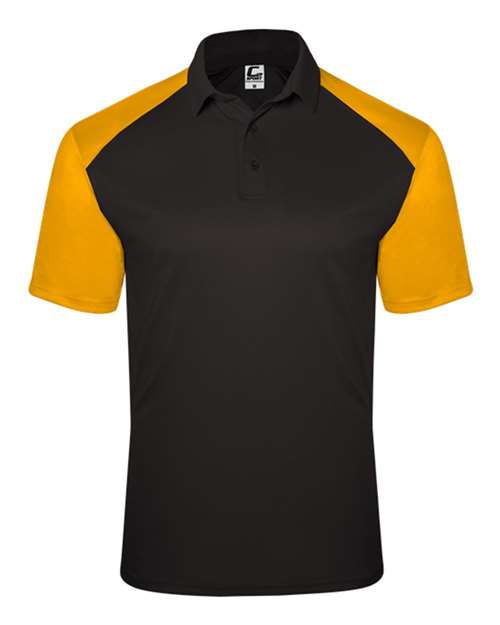 C2 Sport Men's Sport Polo - Black/ Gold Front