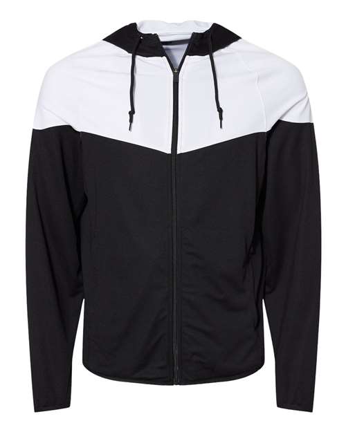 Badger Men's Spirit Outer-Core Jacket - Black/ White Front