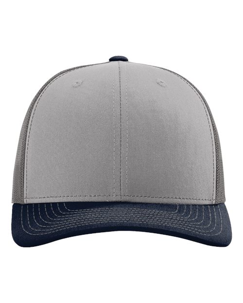 Richardson Snapback Trucker Cap - Grey/ Charcoal/ Navy Front