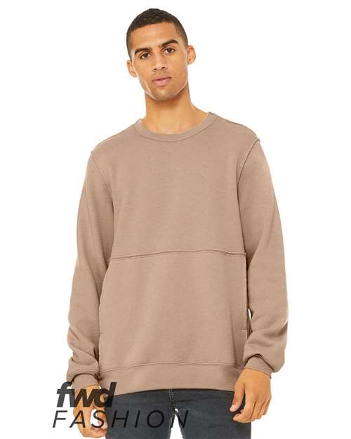 BELLA + CANVAS FWD Fashion Raw Seam Crewneck Sweatshirt - Model Front