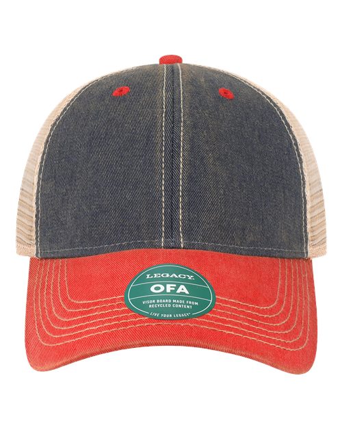 LEGACY Old Favorite Trucker Cap - Navy/ Scarlet Red/ Khaki Front