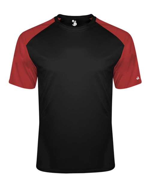 Badger Youth Breakout T-Shirt - Black/ Red Front