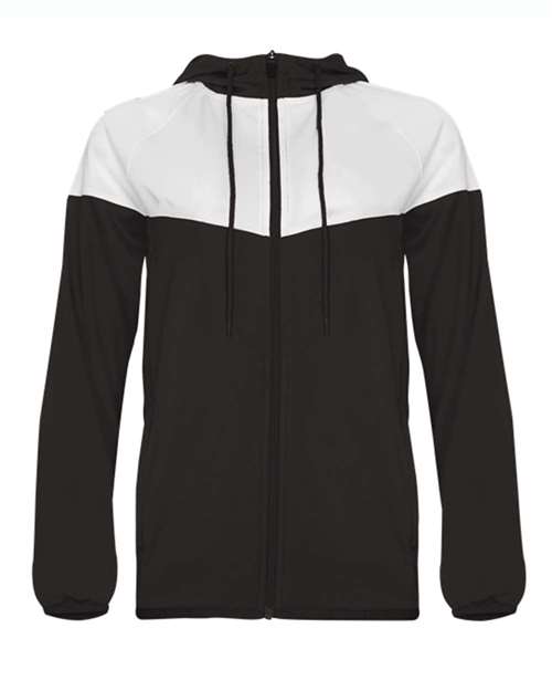 Badger Women's Sprint Outer-Core Jacket - Black/ White Front