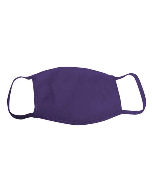 Bayside USA-Made 100% Cotton Face Mask - Purple Front