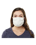 Hanes 3-Ply Cotton Face Mask - White Front