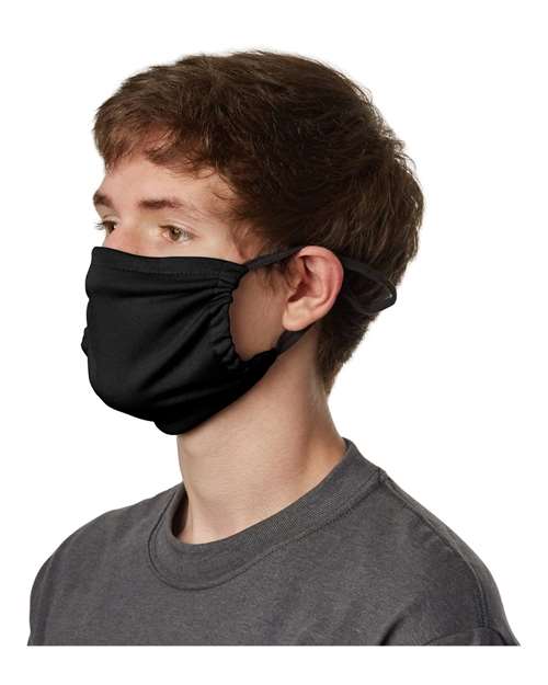 Hanes 2-Ply Polyester Pocket Face Mask - Side