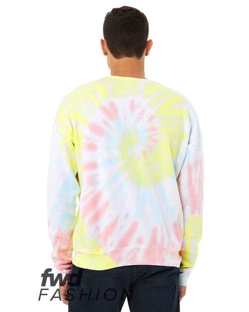 BELLA + CANVAS Unisex FWD Fashion Tie-Dyed Crewneck Sweatshirt - Back
