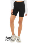 BELLA + CANVAS Women's FWD Fashion High Waist Biker Shorts - Black Front