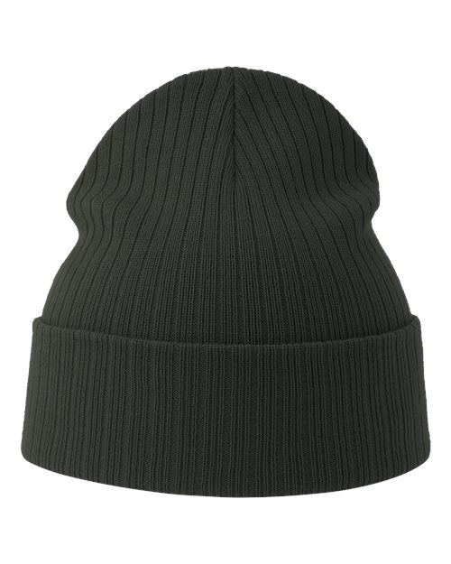Sustainable Rib Cuffed Beanie - Dark Grey Front