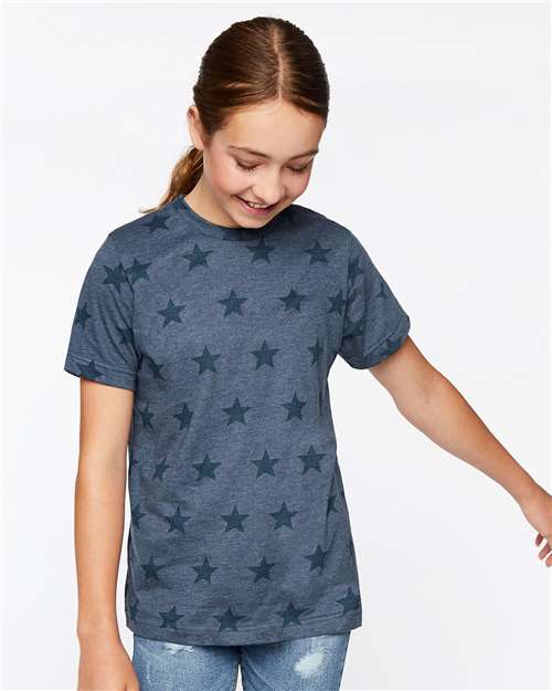 Code Five Youth Star Print Tee - Model Front