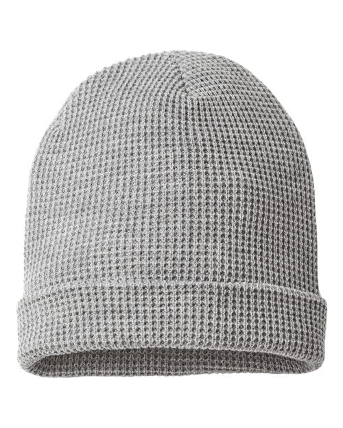 Richardson Waffle Cuffed Beanie - Heather Grey Front