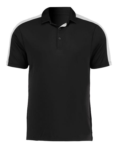 Augusta Sportswear Men's Two-Tone Vital Polo - Black/ White Front