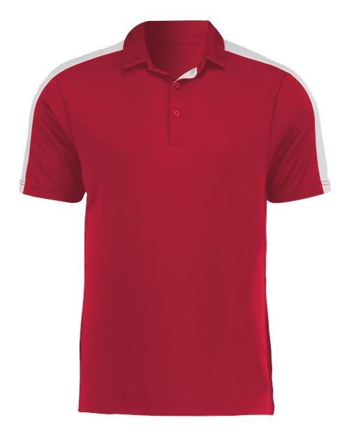 Augusta Sportswear Men's Two-Tone Vital Polo - Scarlet/ White Front