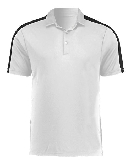 Augusta Sportswear Men's Two-Tone Vital Polo - White/ Black Front