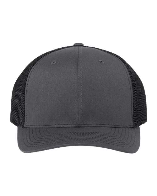 Richardson 112+ R-Flex Adjustable Trucker Cap - Charcoal/ Black Front
