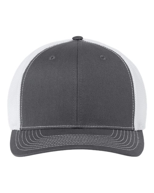 Richardson 112+ R-Flex Adjustable Trucker Cap - Charcoal/ White Front